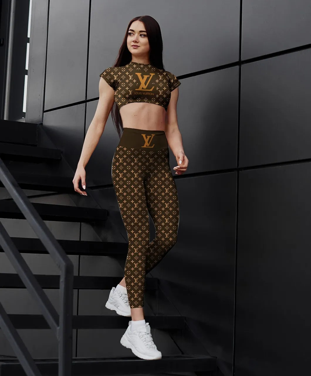 L.v | Premium Crop Top Leggings Set Mn-ctl-002
