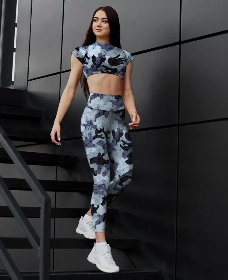 L.v | Premium Crop Top Leggings Set Mn-ctl-013