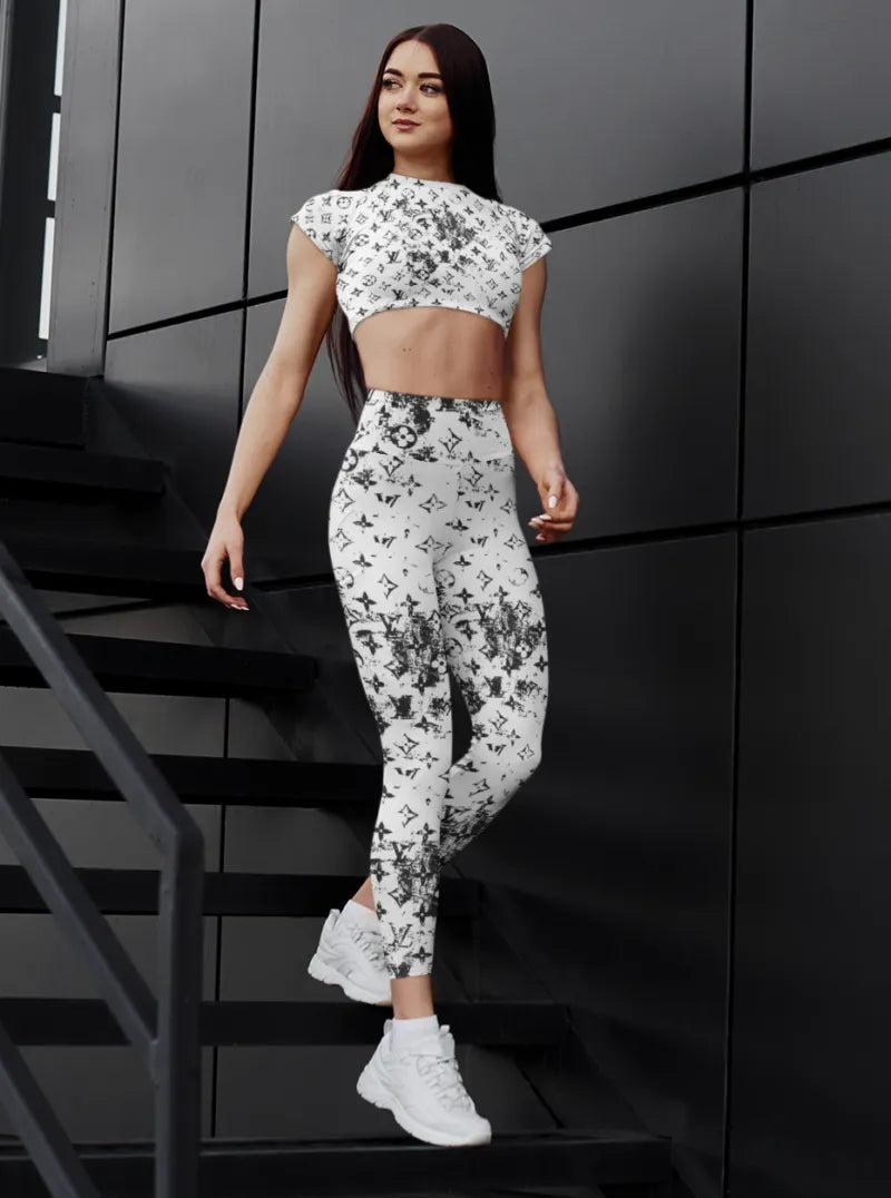 L.v | Premium Crop Top Leggings Set Mn-ctl-017