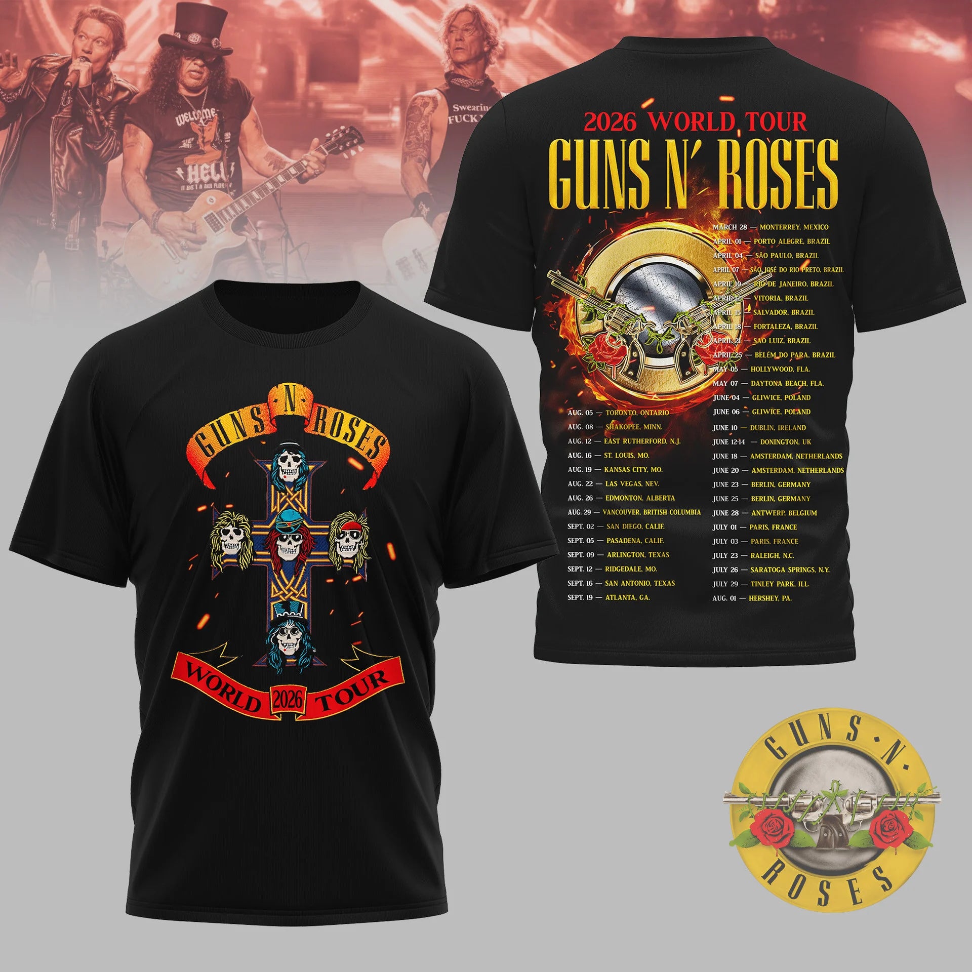 Premium G.N.R Tour 3D Shirt HCH-001