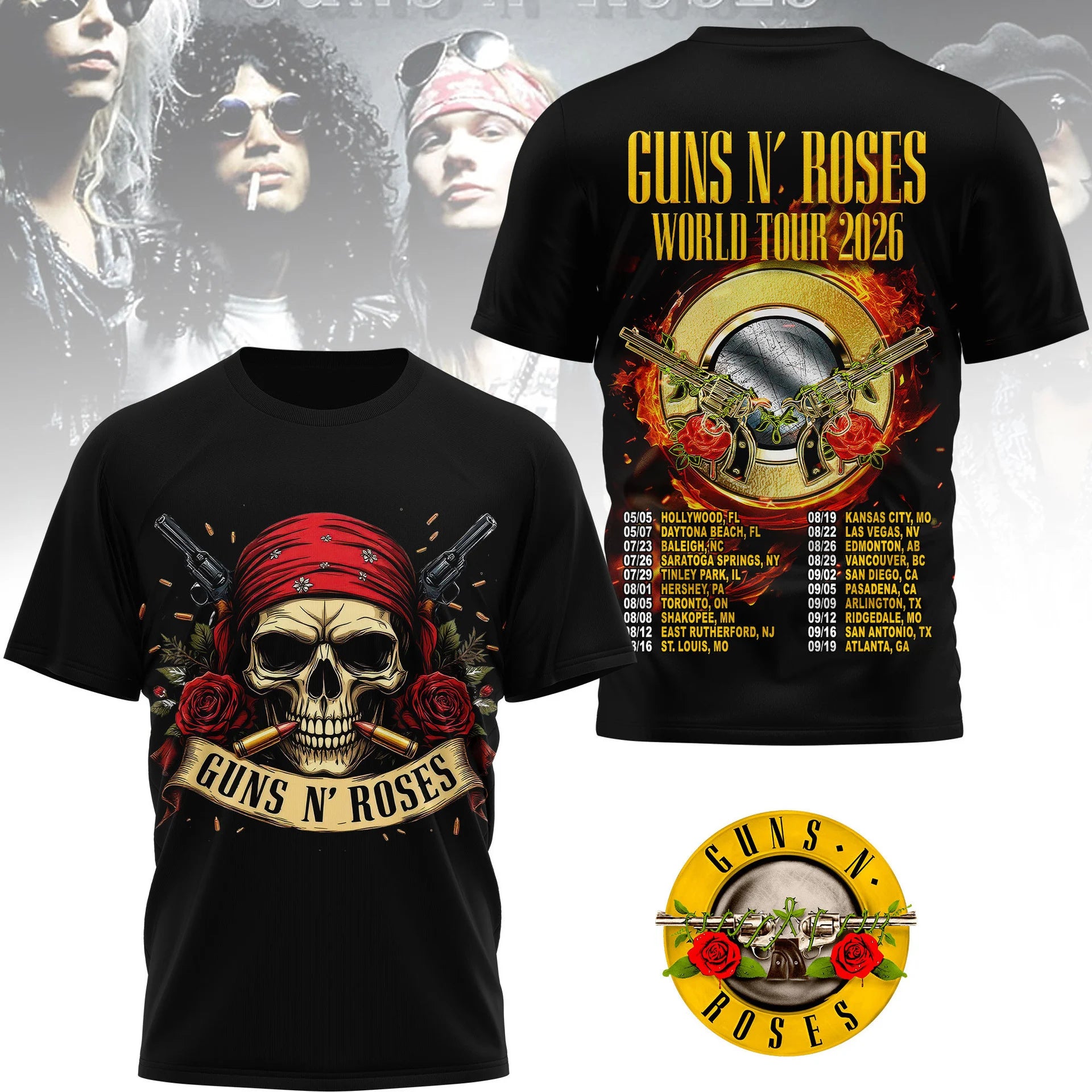 Premium G.N.R Tour 3D Shirt HCH-004
