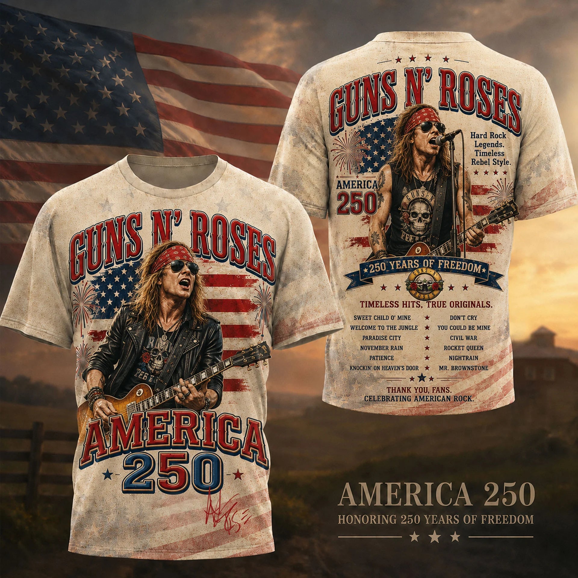 Premium G.N.R 3D Shirt TD HCH-010