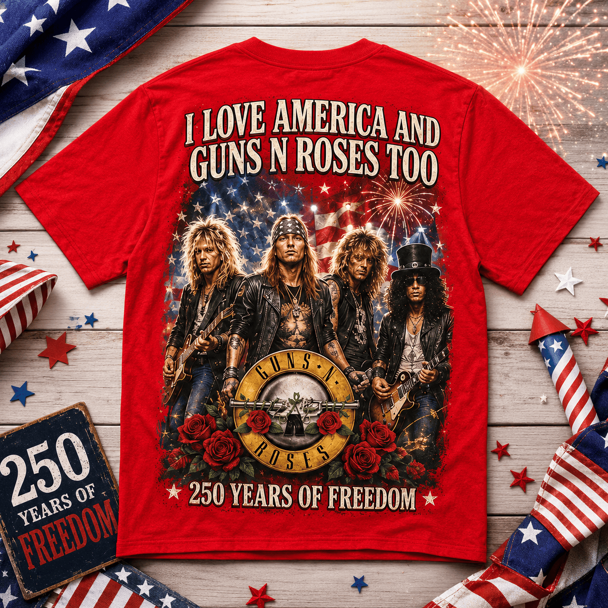 Premium G.N.R 250 Years Of Freedom 3D Shirt HCH-009