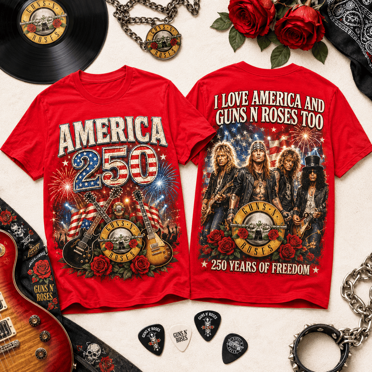 Premium G.N.R 250 Years Of Freedom 3D Shirt HCH-009