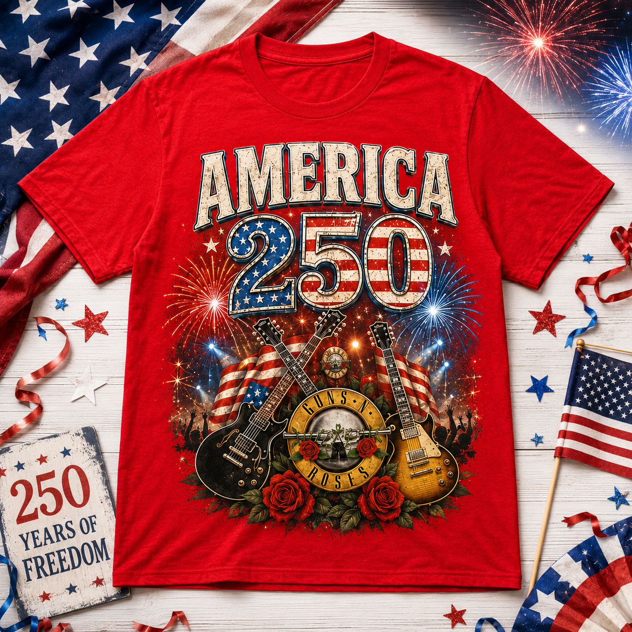 Premium G.N.R 250 Years Of Freedom 3D Shirt HCH-009