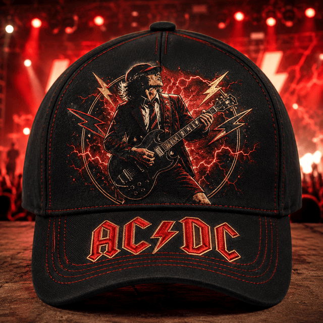 Premium Rock Guitarist Lightning Graphic Classic Cap ACD1