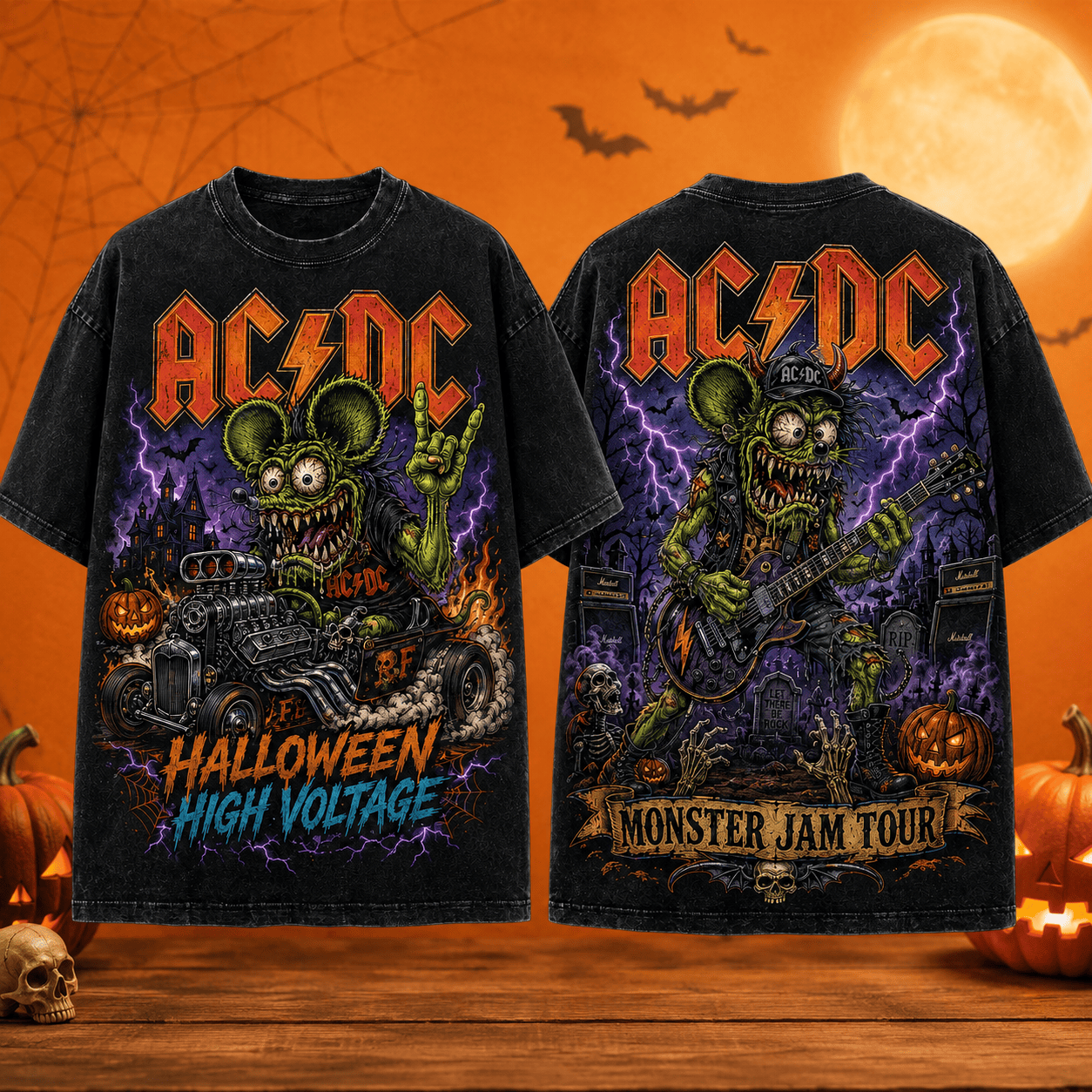 Premium Rat Fink Monster Jam Halloween Tour 3D Shirt ACD1