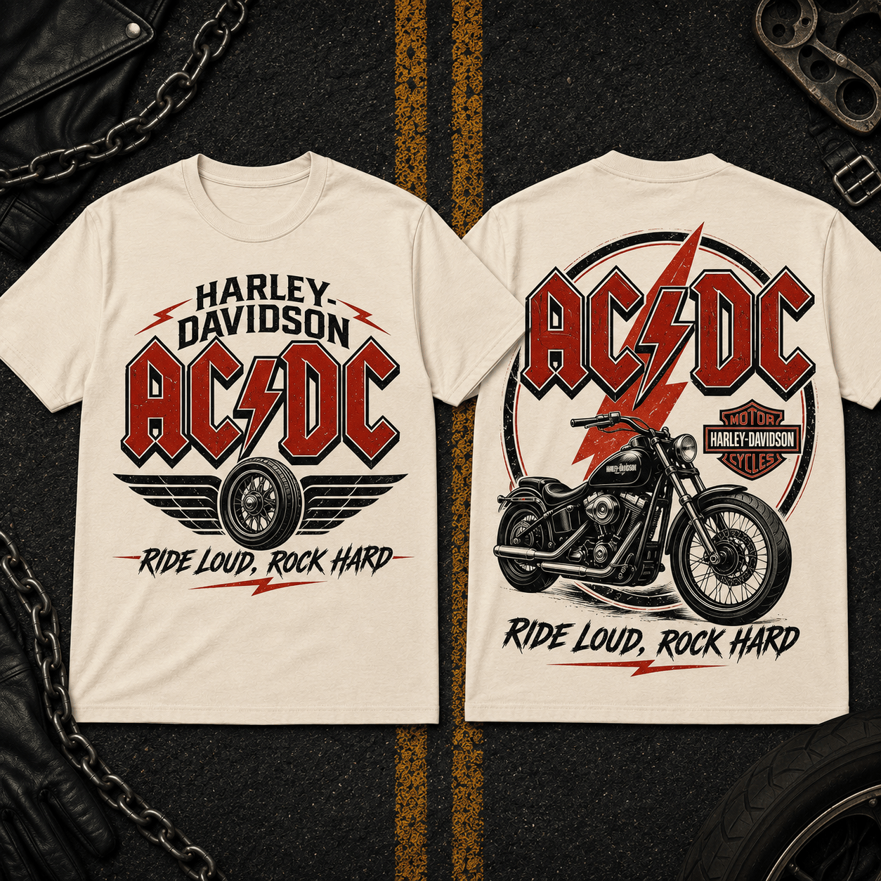 Premium HD Motorcycle Rock and Roll 3D Shirt ACD1