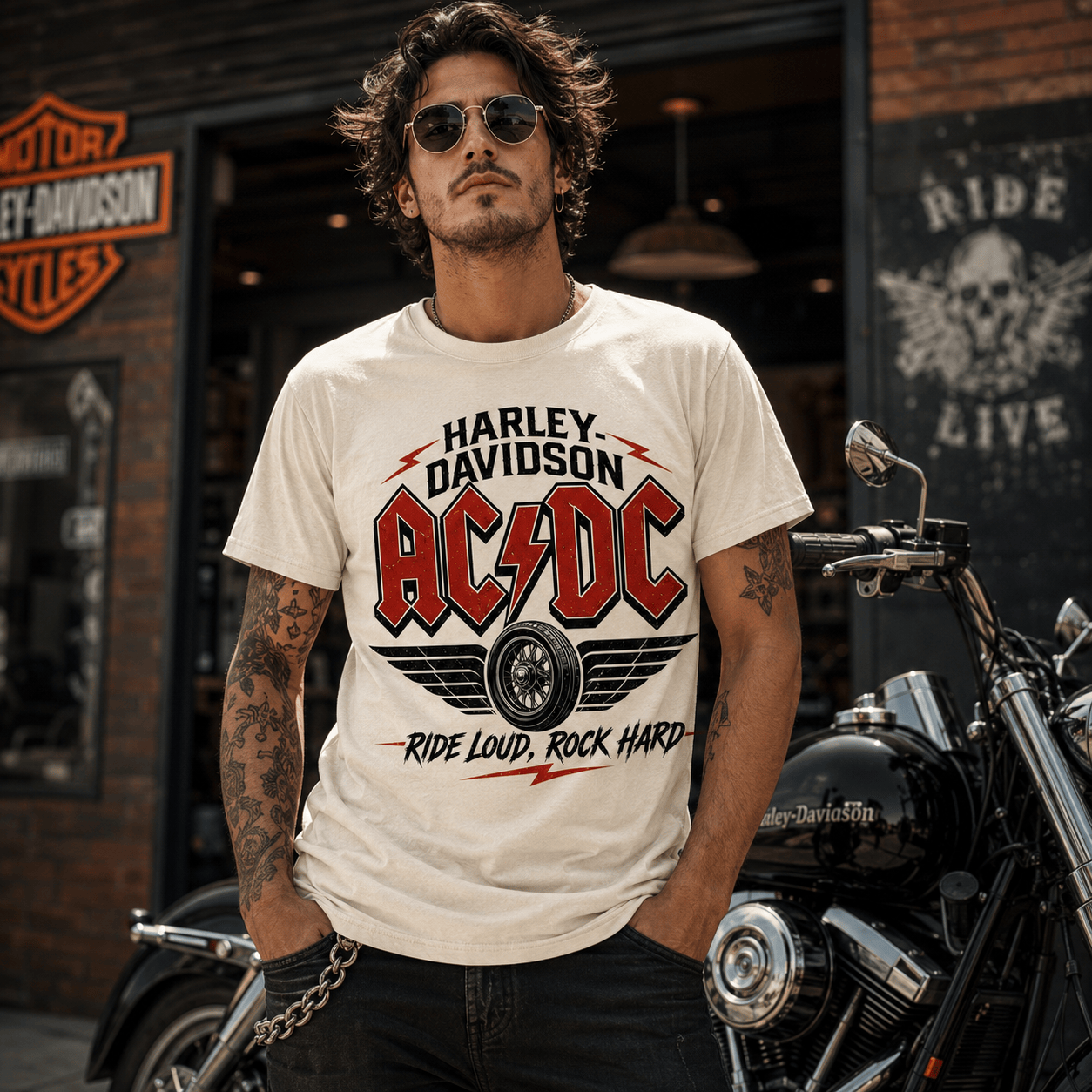 Premium HD Motorcycle Rock and Roll 3D Shirt ACD1