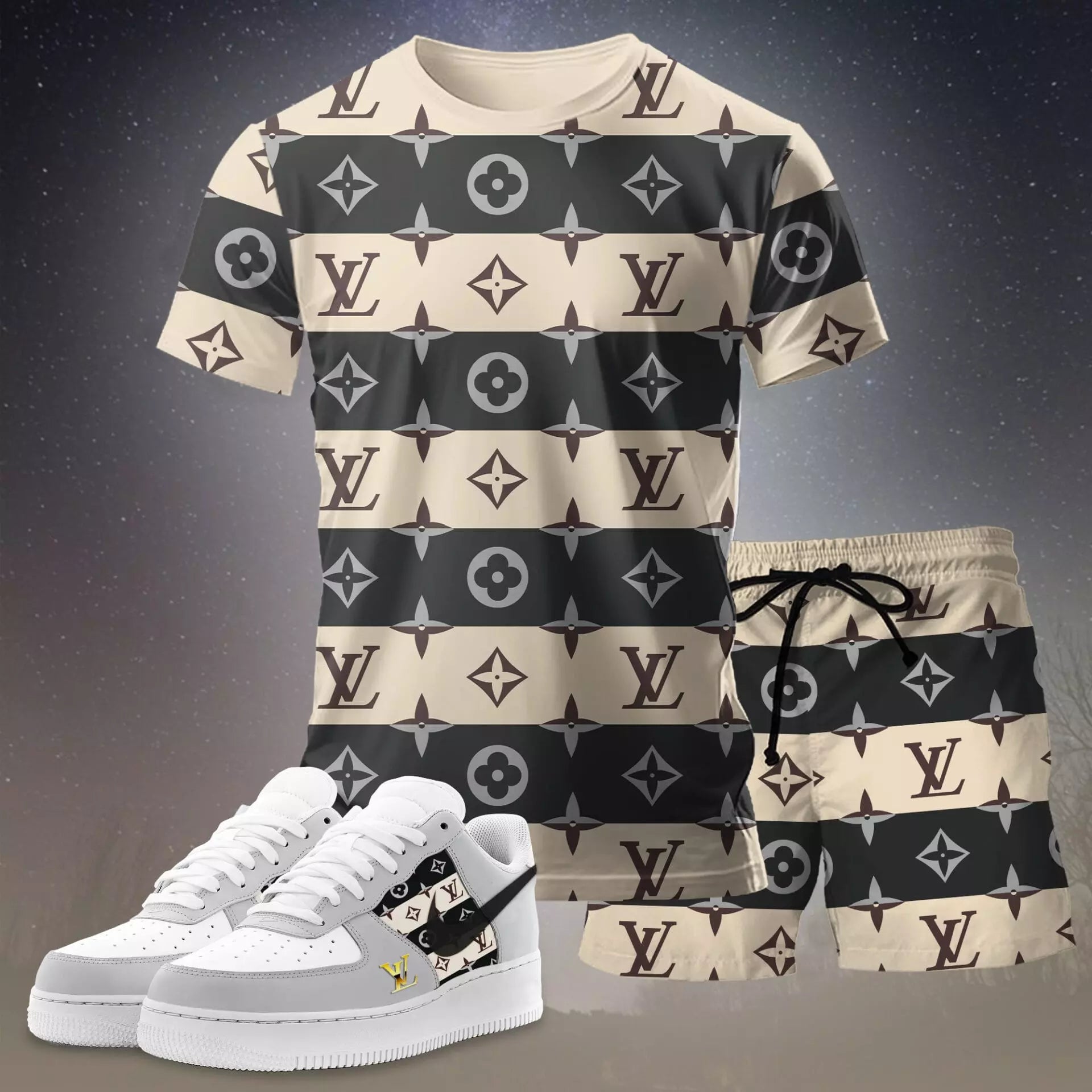 L.v | Premium Tracksuit And Sneaker Combo For Men - Mn290426031