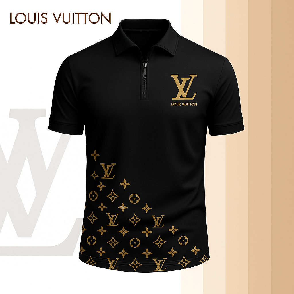 L.v | Limited Edition High-quality Printed Zip Polo Shirt For Men Mn-zpl-029