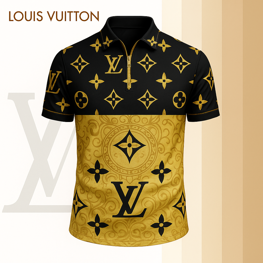 L.v | Limited Edition High-quality Printed Zip Polo Shirt For Men Mn-zpl-030