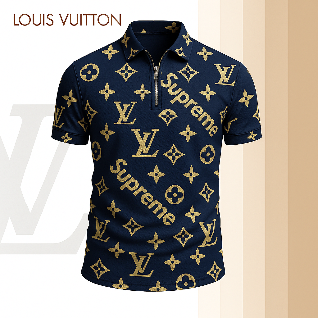L.v | Limited Edition High-quality Printed Zip Polo Shirt For Men Mn-zpl-023