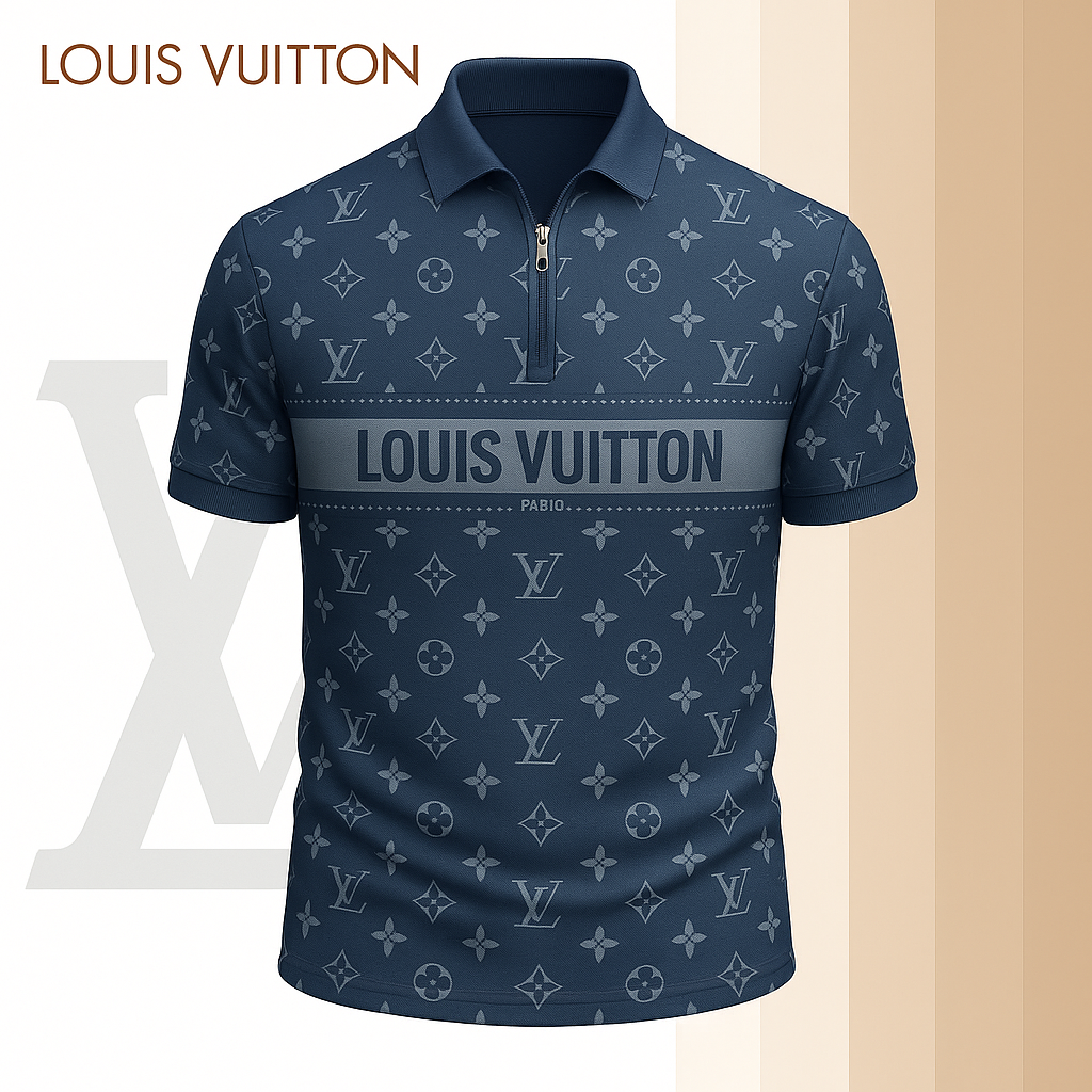 L.v | Limited Edition High-quality Printed Zip Polo Shirt For Men Mn-zpl-035