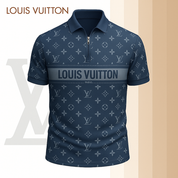 L.v | Limited Edition High-quality Printed Zip Polo Shirt For Men Mn-zpl-035