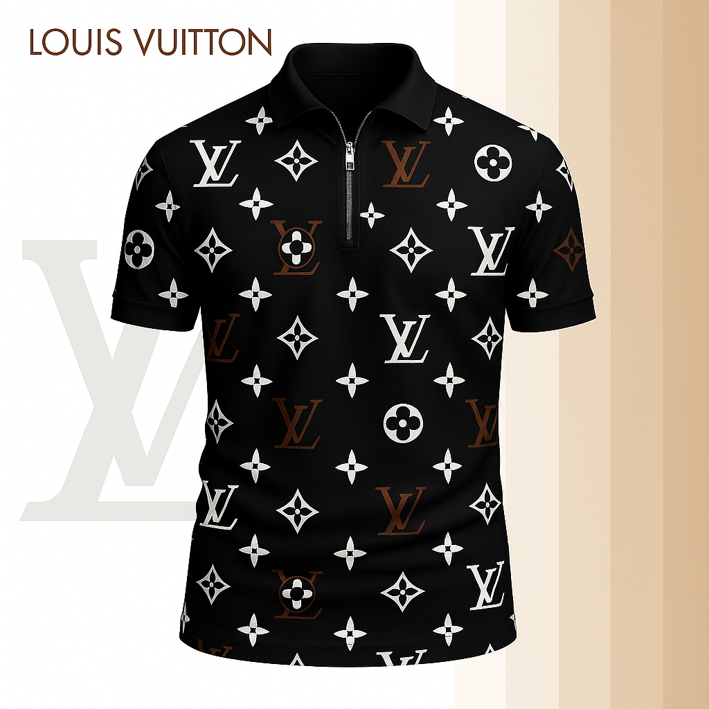 L.v | Limited Edition High-quality Printed Zip Polo Shirt For Men Mn-zpl-037