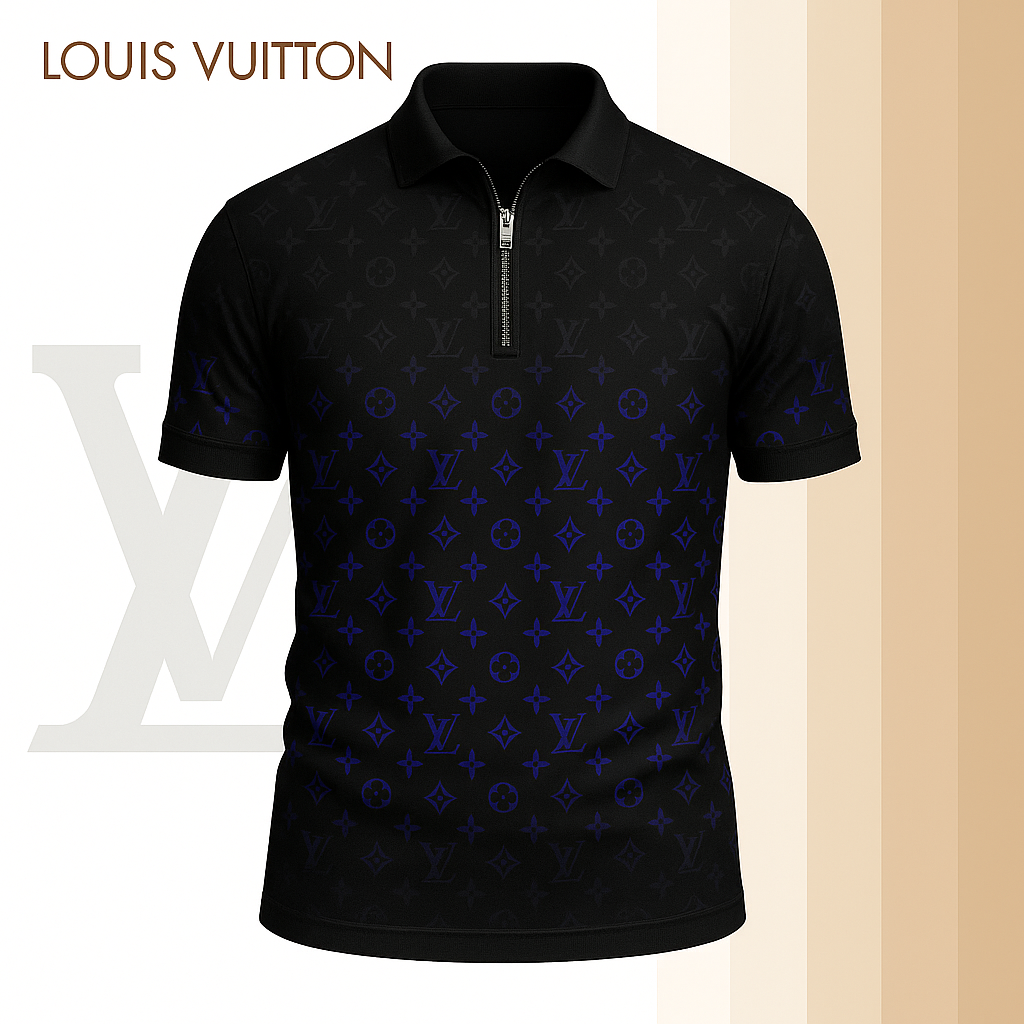 L.v | Limited Edition High-quality Printed Zip Polo Shirt For Men Mn-zpl-038