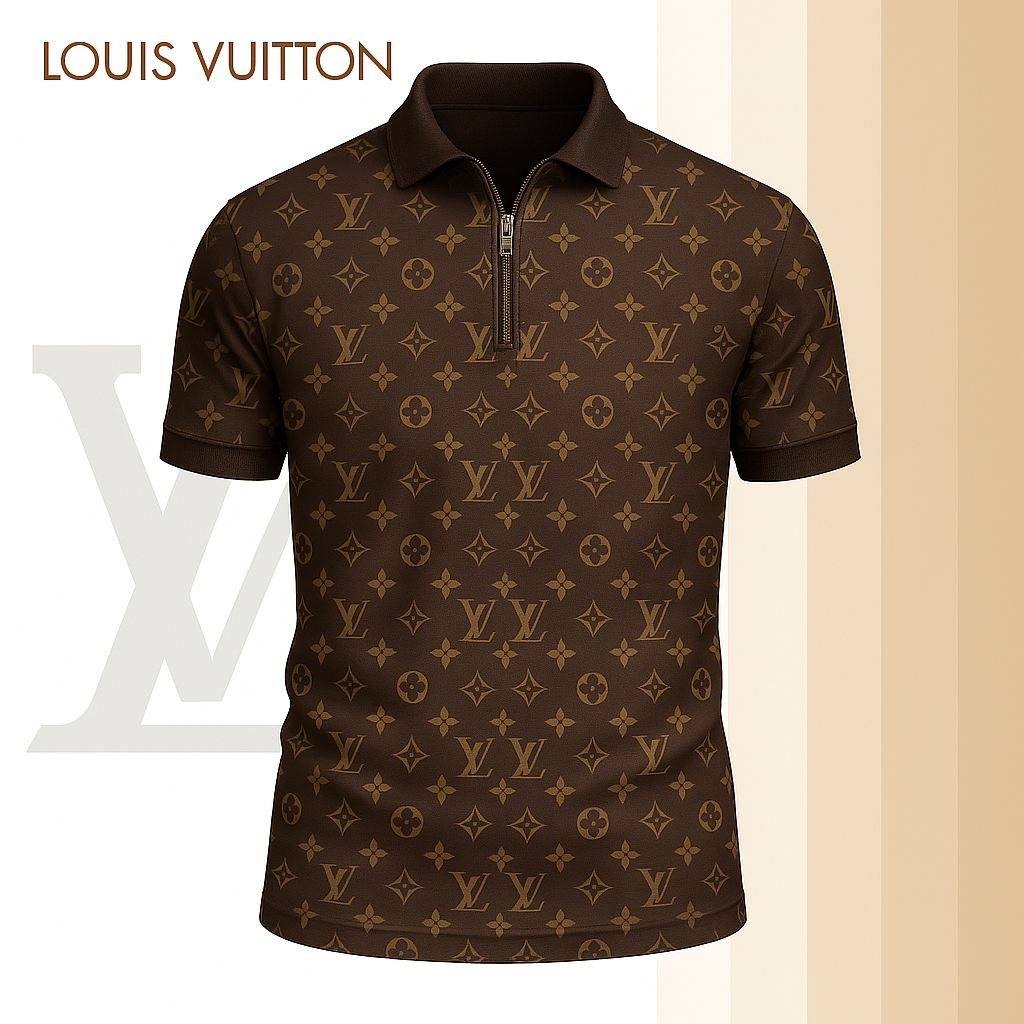 L.v | Limited Edition High-quality Printed Zip Polo Shirt For Men Mn-zpl-039