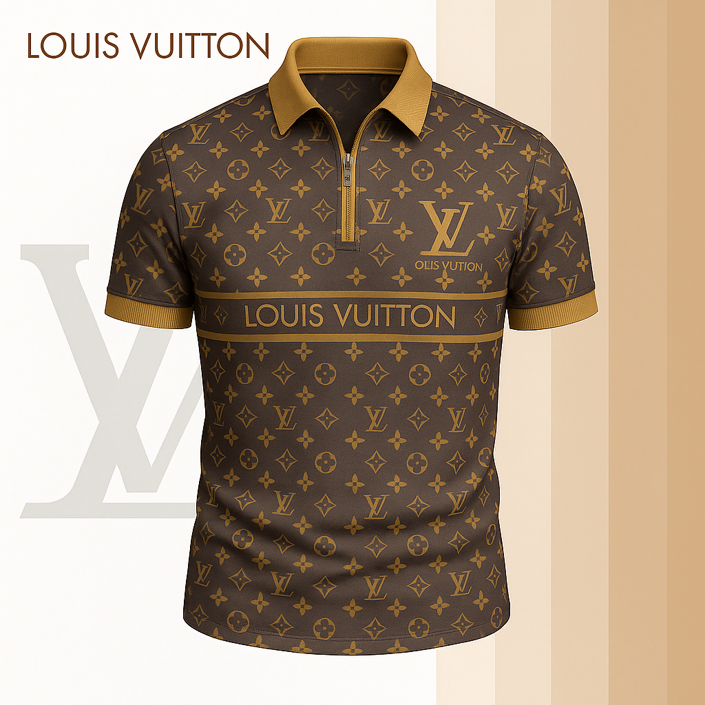 L.v | Limited Edition High-quality Printed Zip Polo Shirt For Men Mn-zpl-011