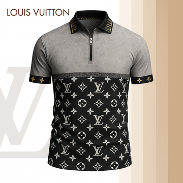 L.v | Limited Edition High-quality Printed Zip Polo Shirt For Men Mn-zpl-046