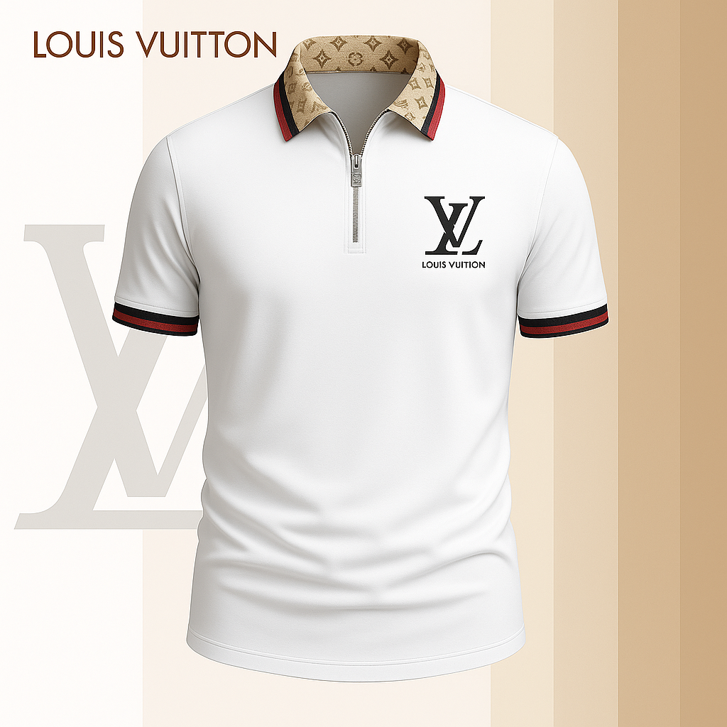 L.v | Limited Edition High-quality Printed Zip Polo Shirt For Men Mn-zpl-020