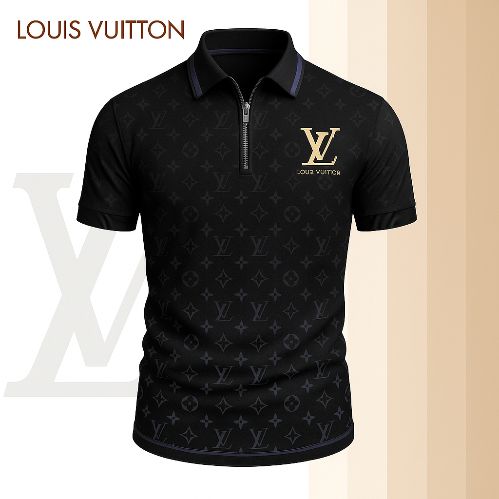 L.v | Limited Edition High-quality Printed Zip Polo Shirt For Men Mn-zpl-051