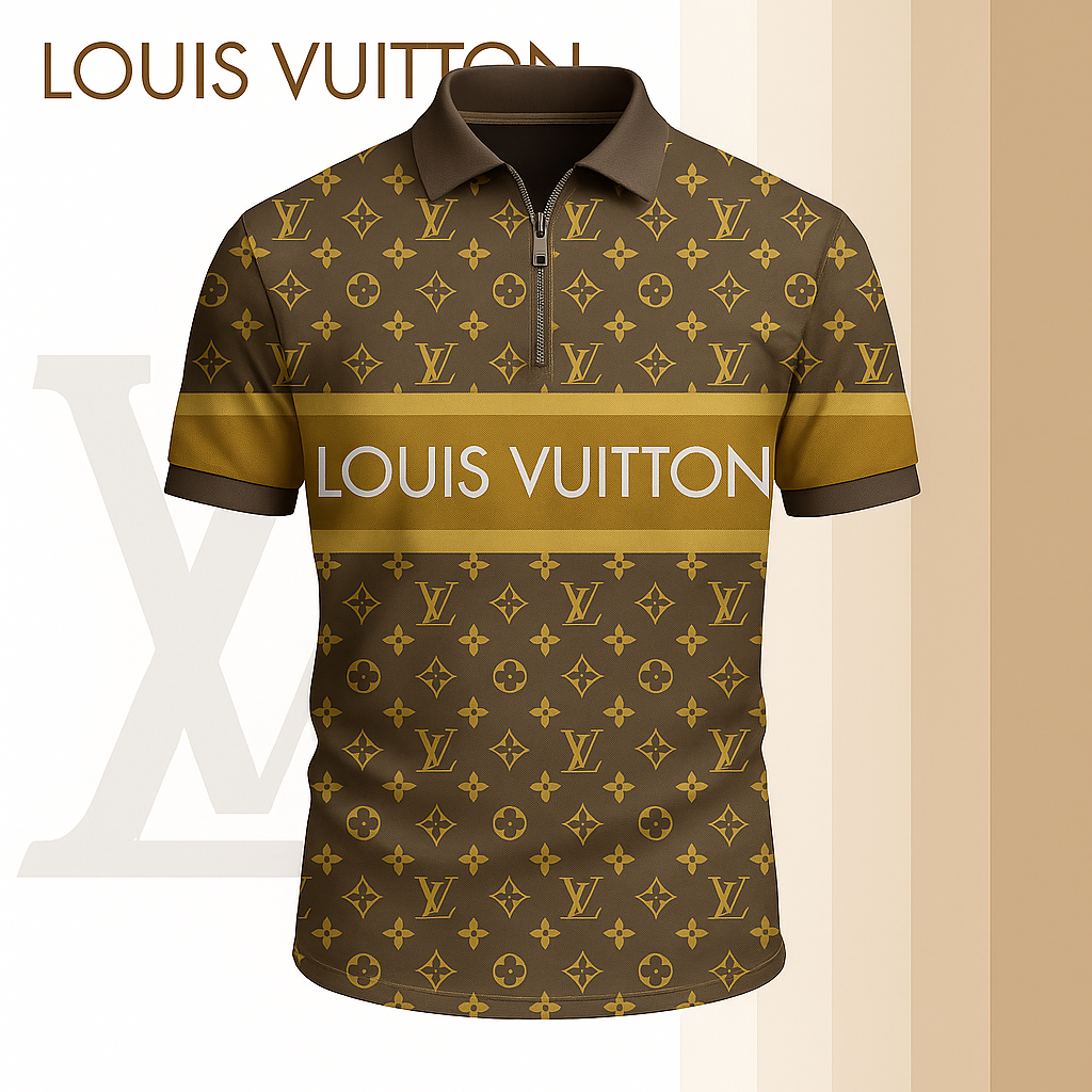L.v | Limited Edition High-quality Printed Zip Polo Shirt For Men Mn-zpl-056
