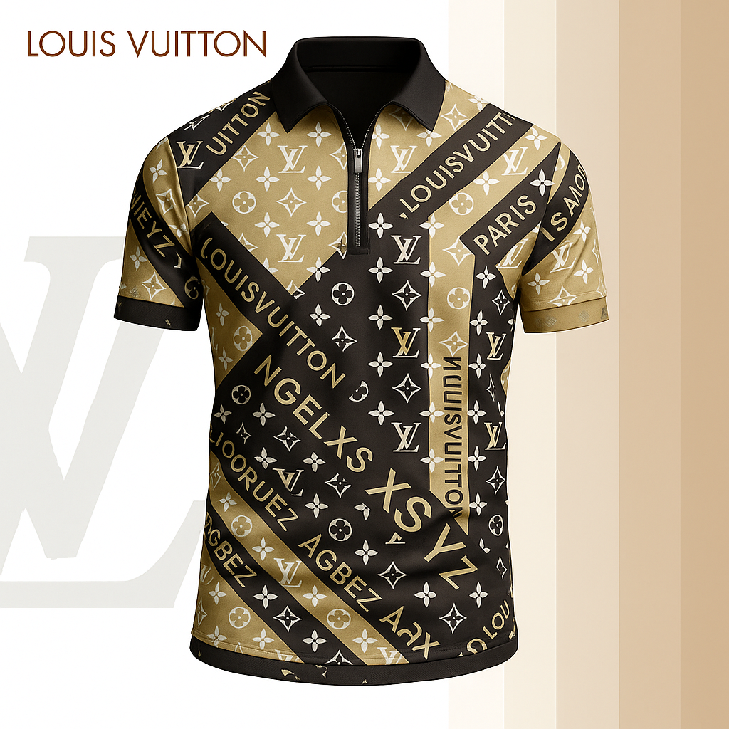 L.v | Limited Edition High-quality Printed Zip Polo Shirt For Men Mn-zpl-061