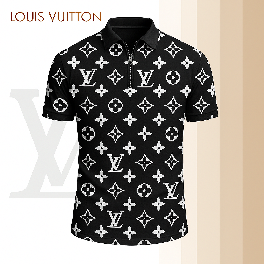 L.v | Limited Edition High-quality Printed Zip Polo Shirt For Men Mn-zpl-066