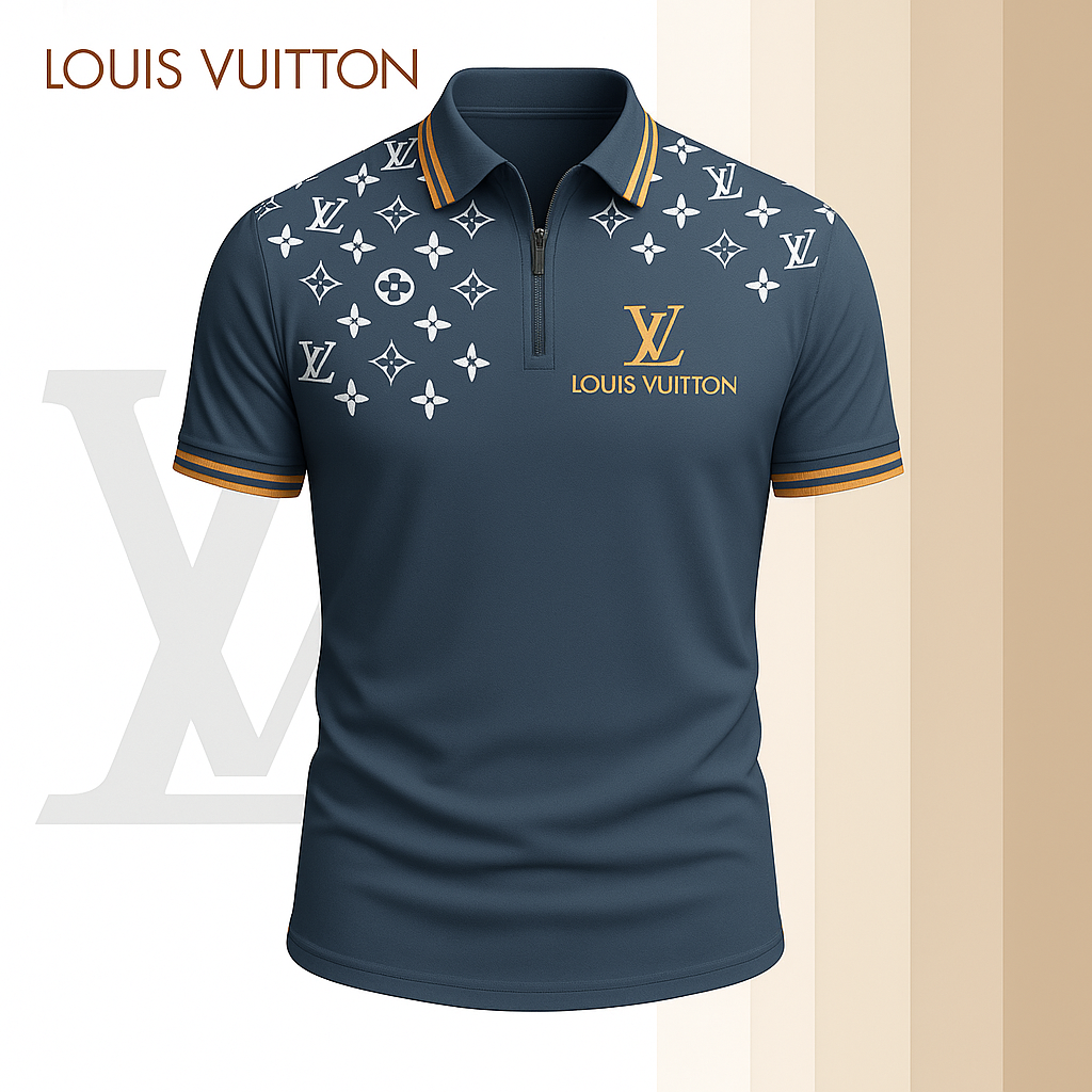 L.v | Limited Edition High-quality Printed Zip Polo Shirt For Men Mn-zpl-005