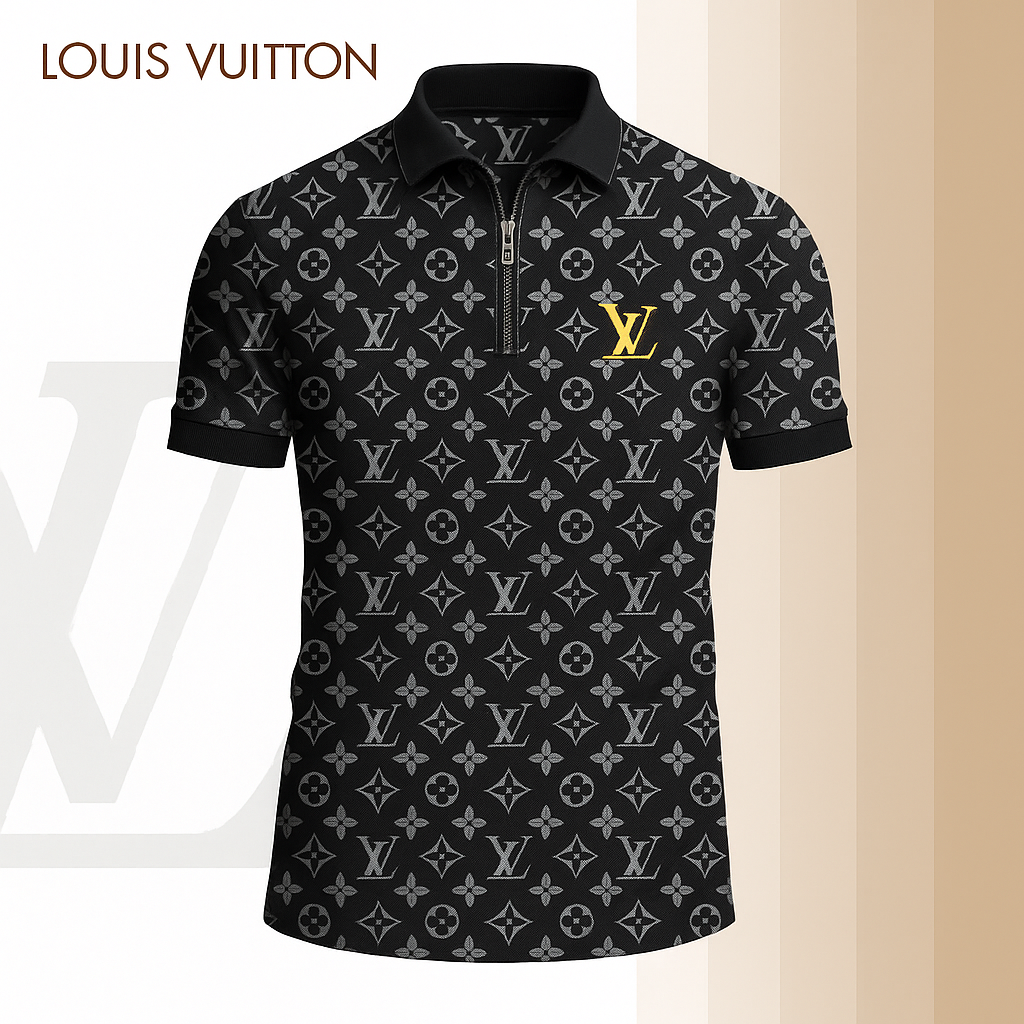 L.v | Limited Edition High-quality Printed Zip Polo Shirt For Men Mn-zpl-067