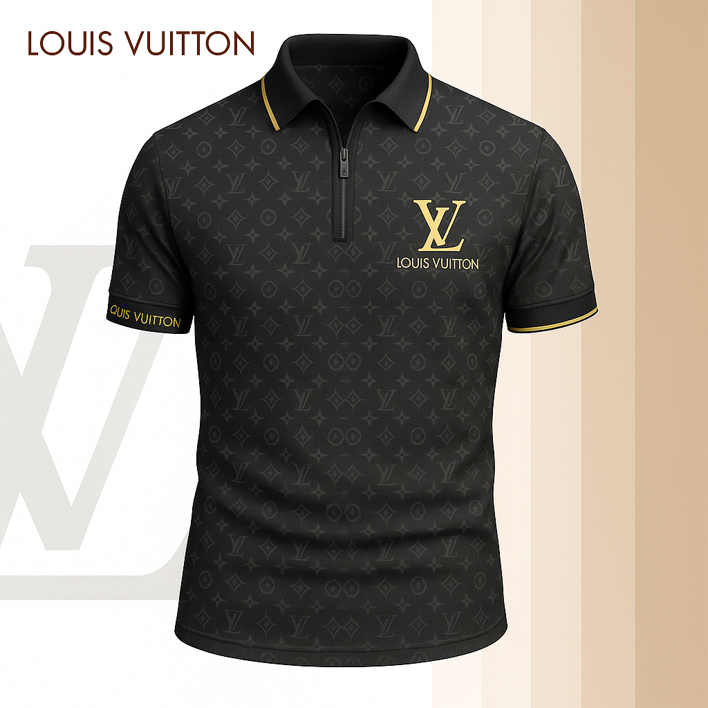 L.v | Limited Edition High-quality Printed Zip Polo Shirt For Men Mn-zpl-069