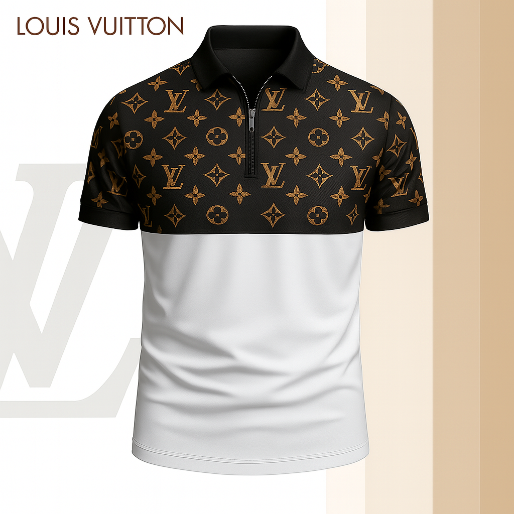 L.v | Limited Edition High-quality Printed Zip Polo Shirt For Men Mn-zpl-071