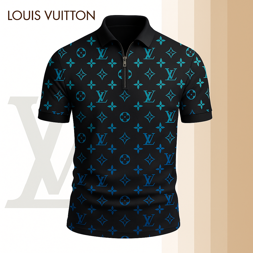 L.v | Limited Edition High-quality Printed Zip Polo Shirt For Men Mn-zpl-076