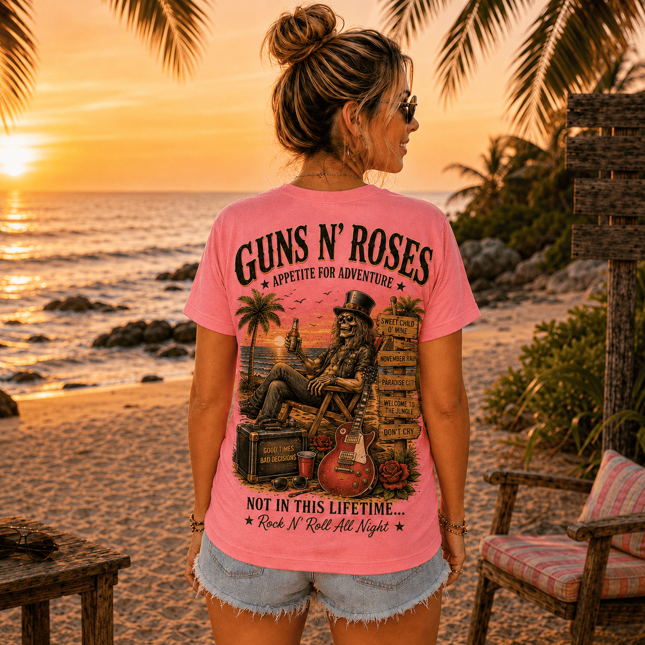 Premium G.N.R Retro Sunset Music T-Shirt HCH-025