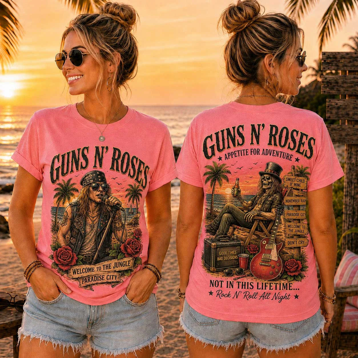 Premium G.N.R Retro Sunset Music T-Shirt HCH-025
