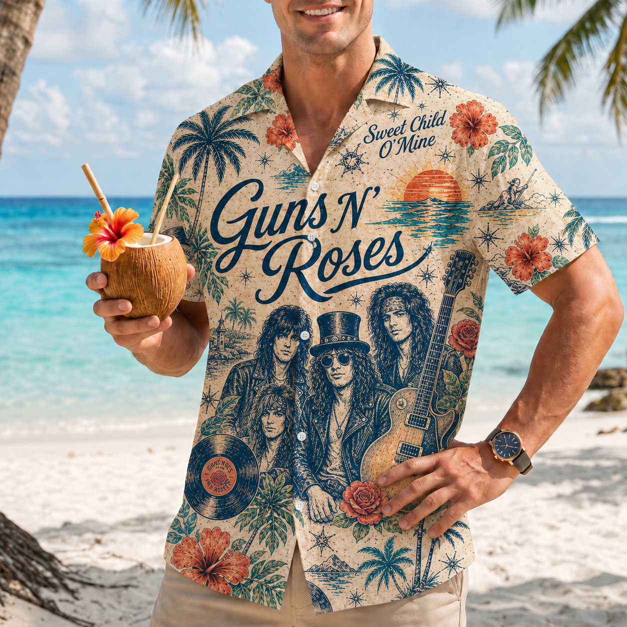 Premium G.N.R Tropical Summer Vibes Hawaiian Shirt HCH-044