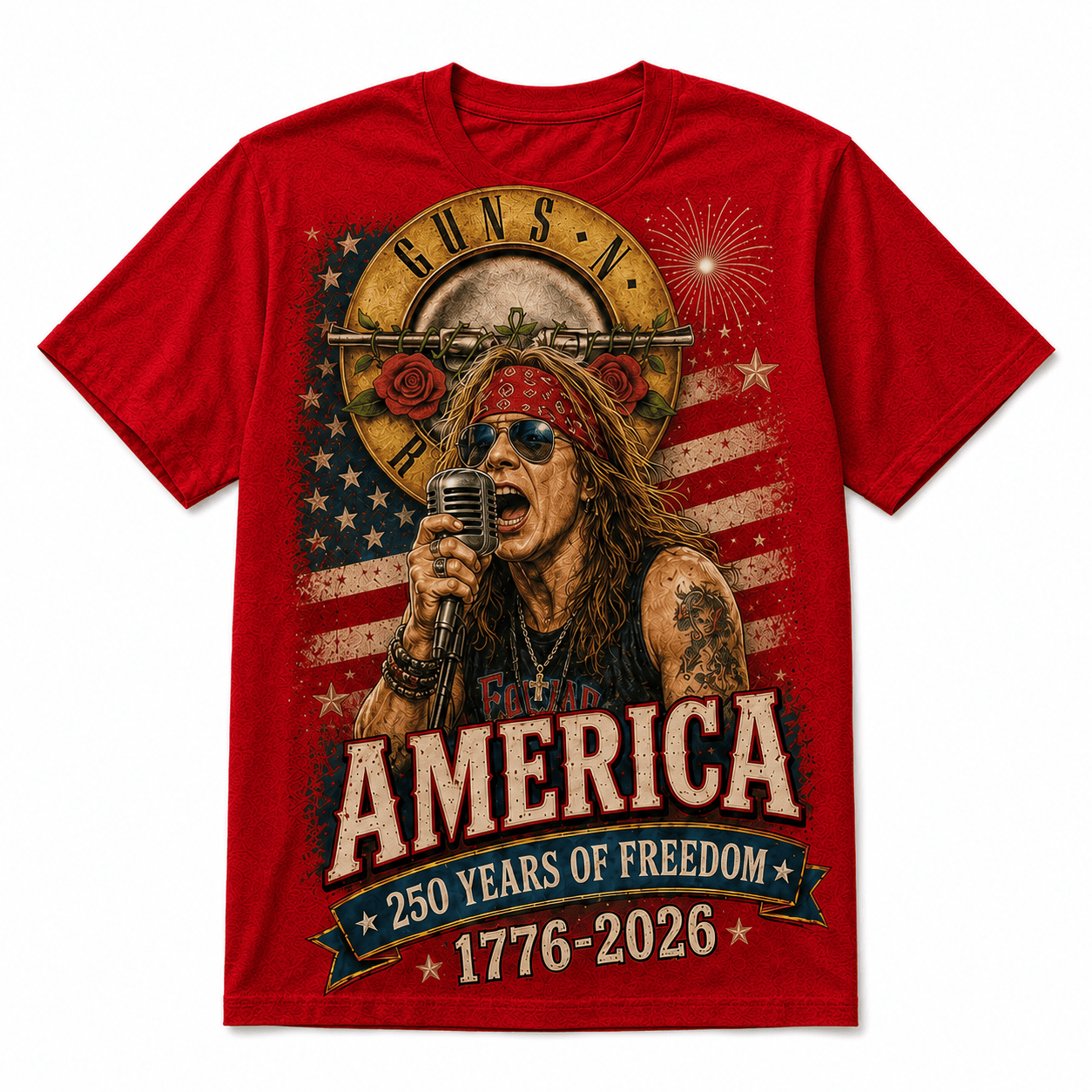 Premium G.N.R America 250 Years of Freedom Tribute T-Shirt HCH-016