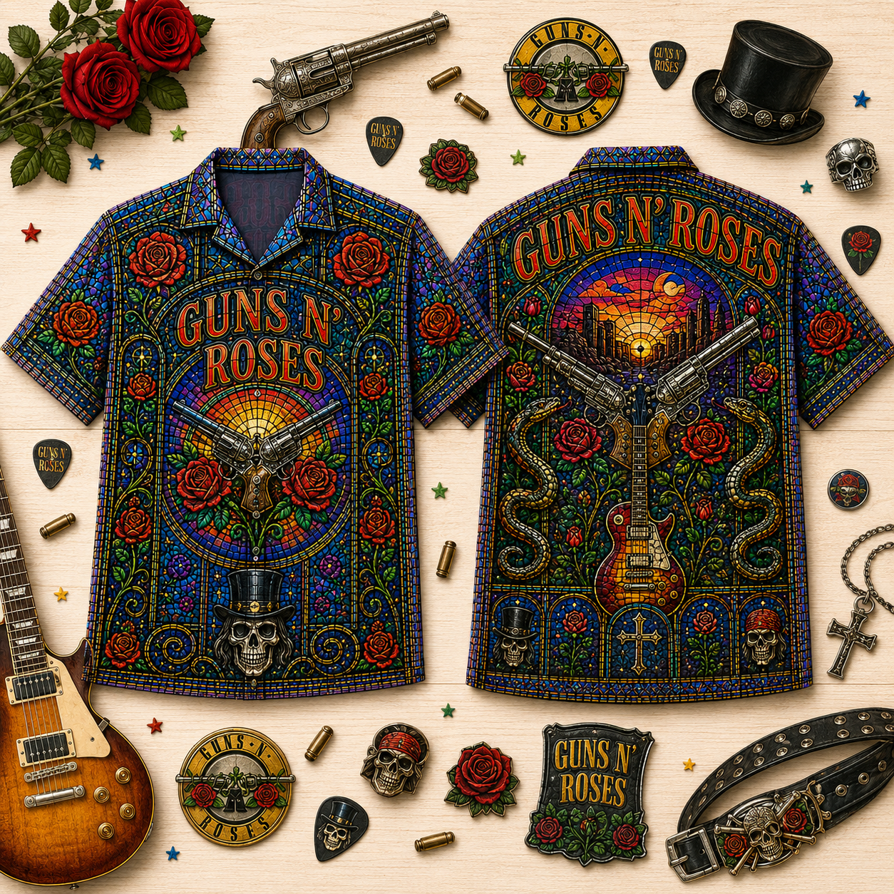 Premium G.N.R Vintage Music Hawaiian Shirt TD HCH-043