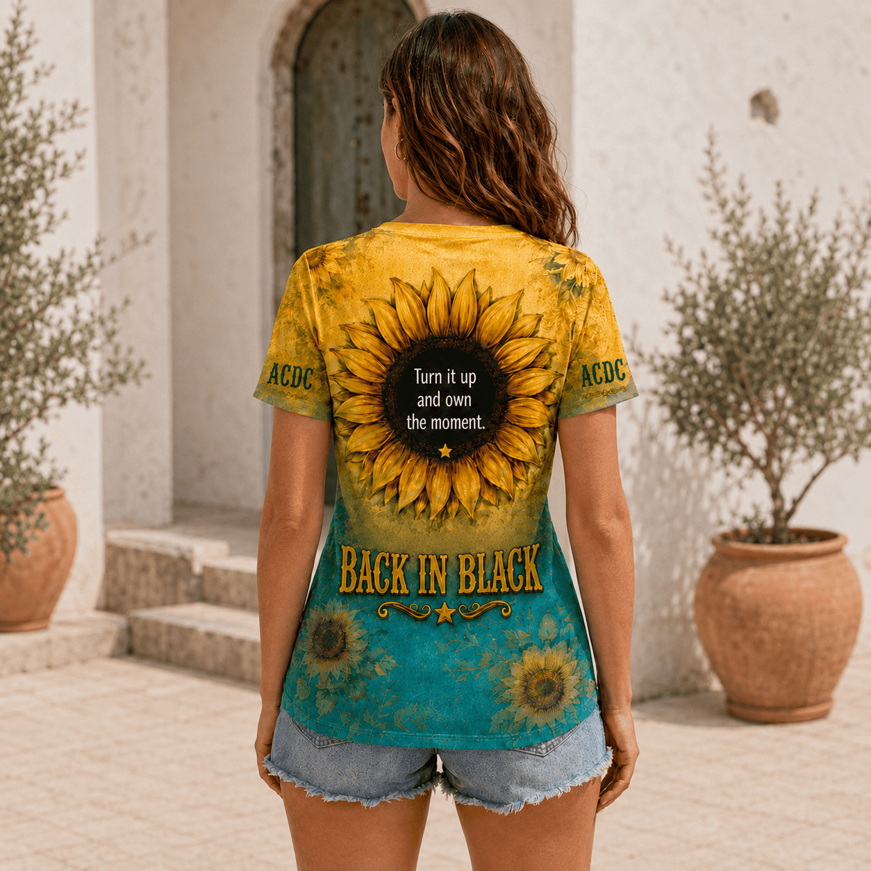 Premium Sunflower Women's V-neck Shirt Acd1