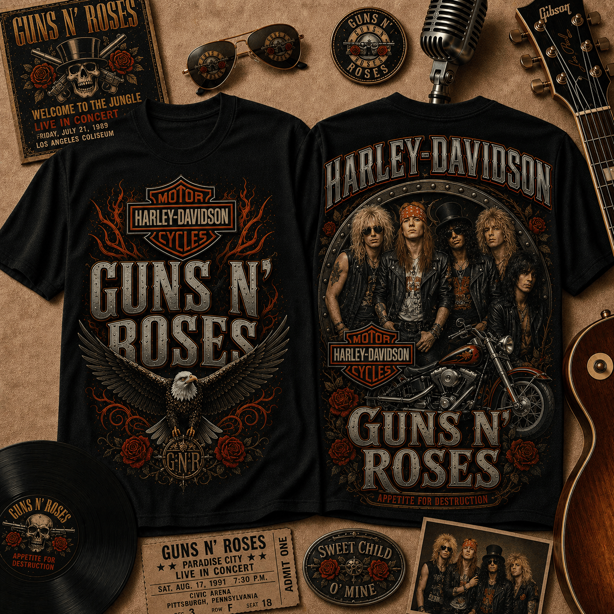 Premium G.N.R Harley Davidson 3D Shirt HCH-019