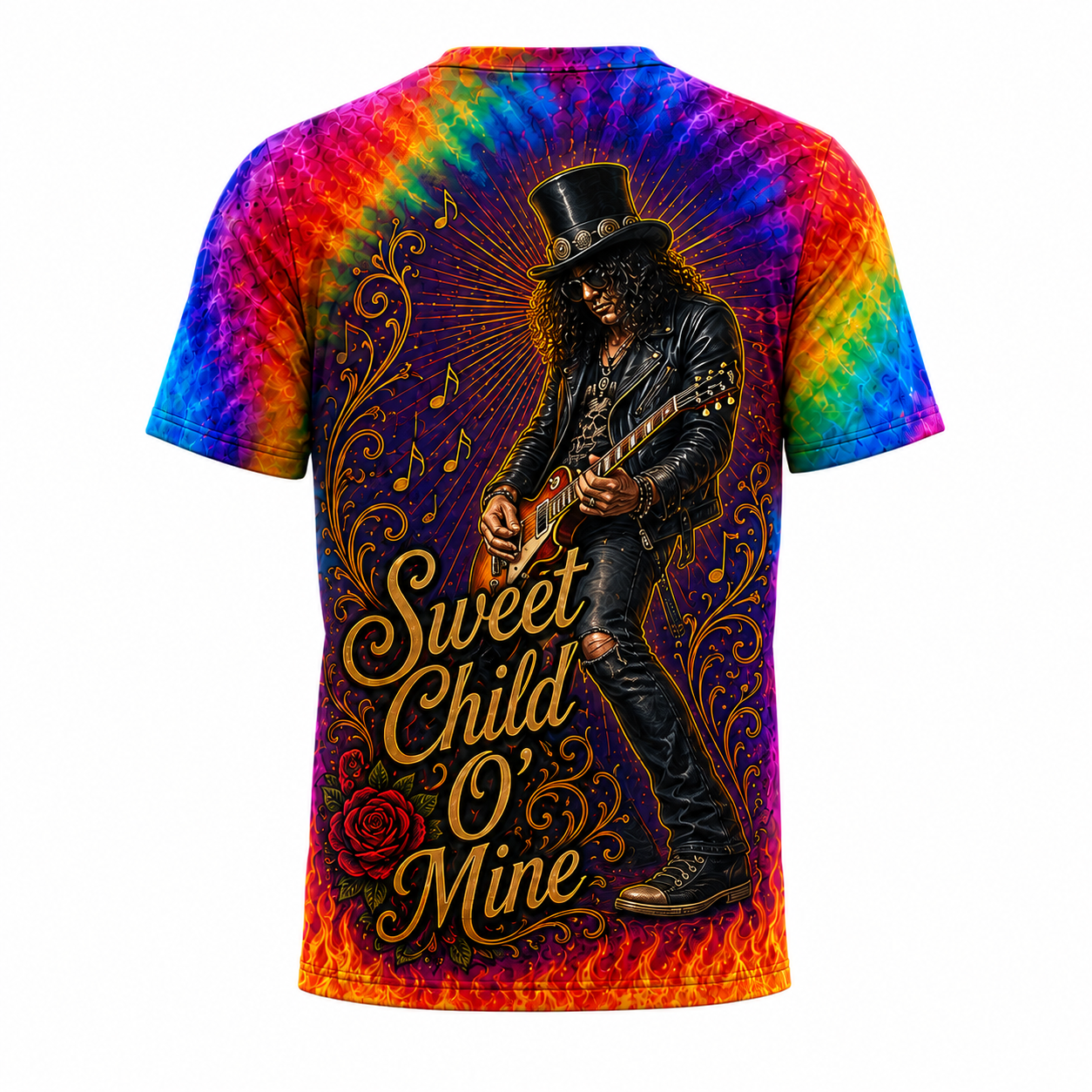 Premium G.N.R Rainbow Flame 3D Shirt HCH-022
