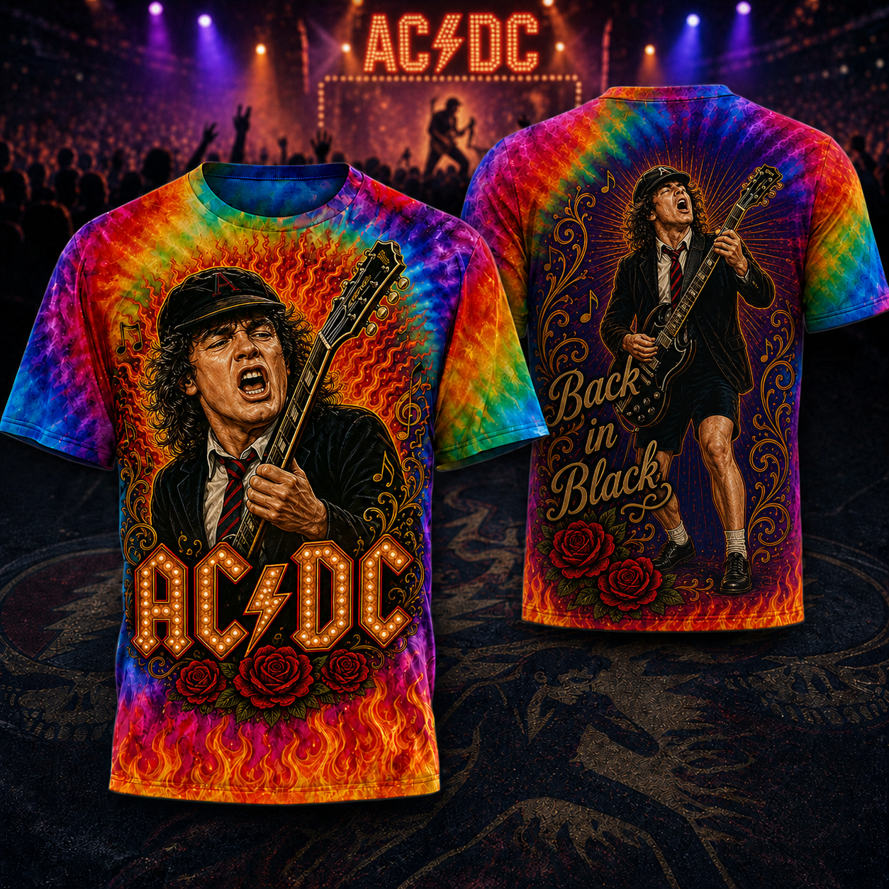 Premium Rainbow Flame 3D Shirt Acd1
