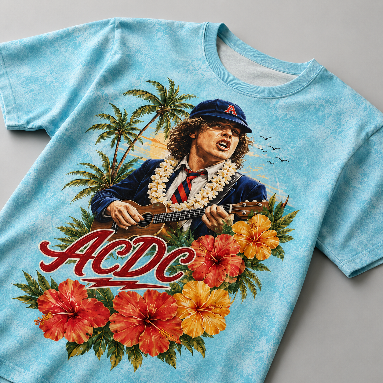 Premium Hawaiian Vibes Island Lei and Hibiscus 3D Shirt for Rock Fans Chasing Sunshine and Shows ACD1