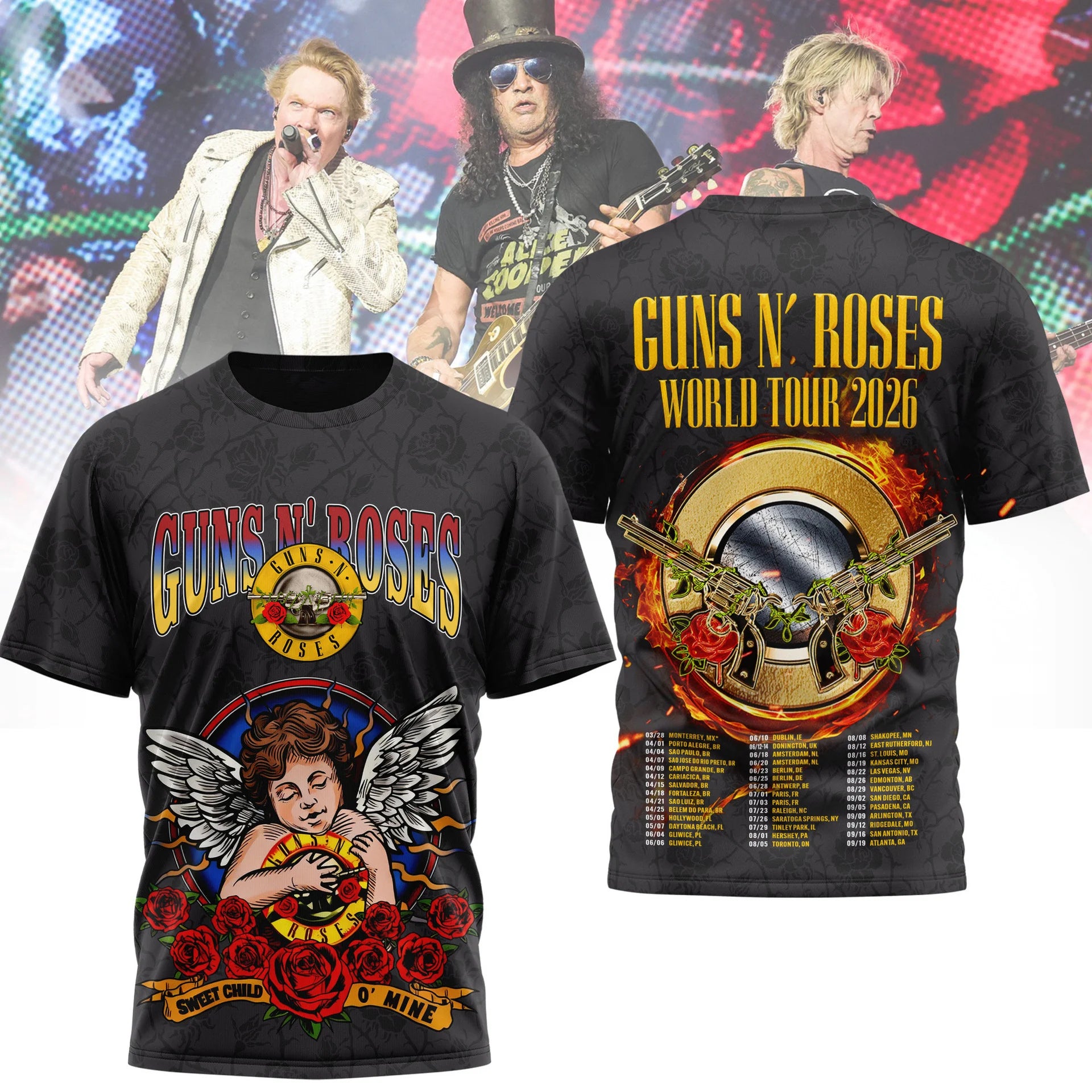 Premium G.N.R 2026 Tour 3D Shirt HCH-005
