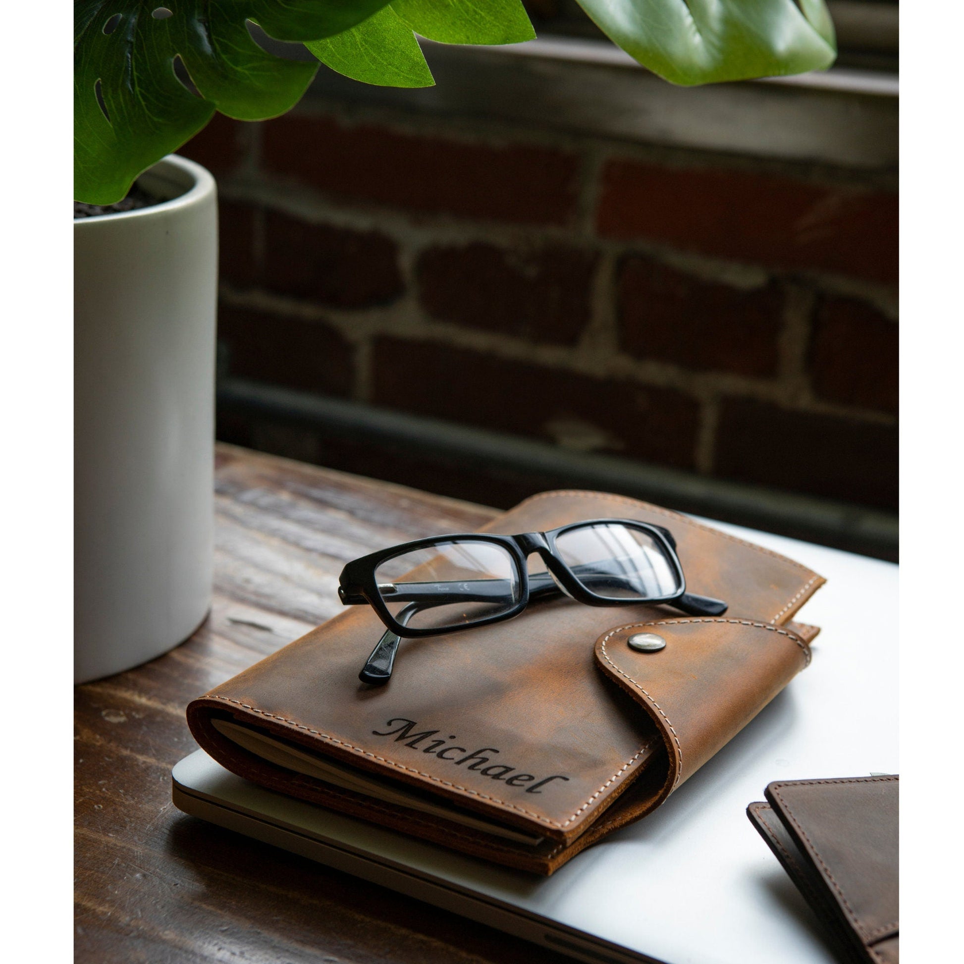 Personalized Top Grain Leather Journal and Organizer, Hand Crafted Portfolio with Notepad, Custom Portfolio Notepad, Office Gifts