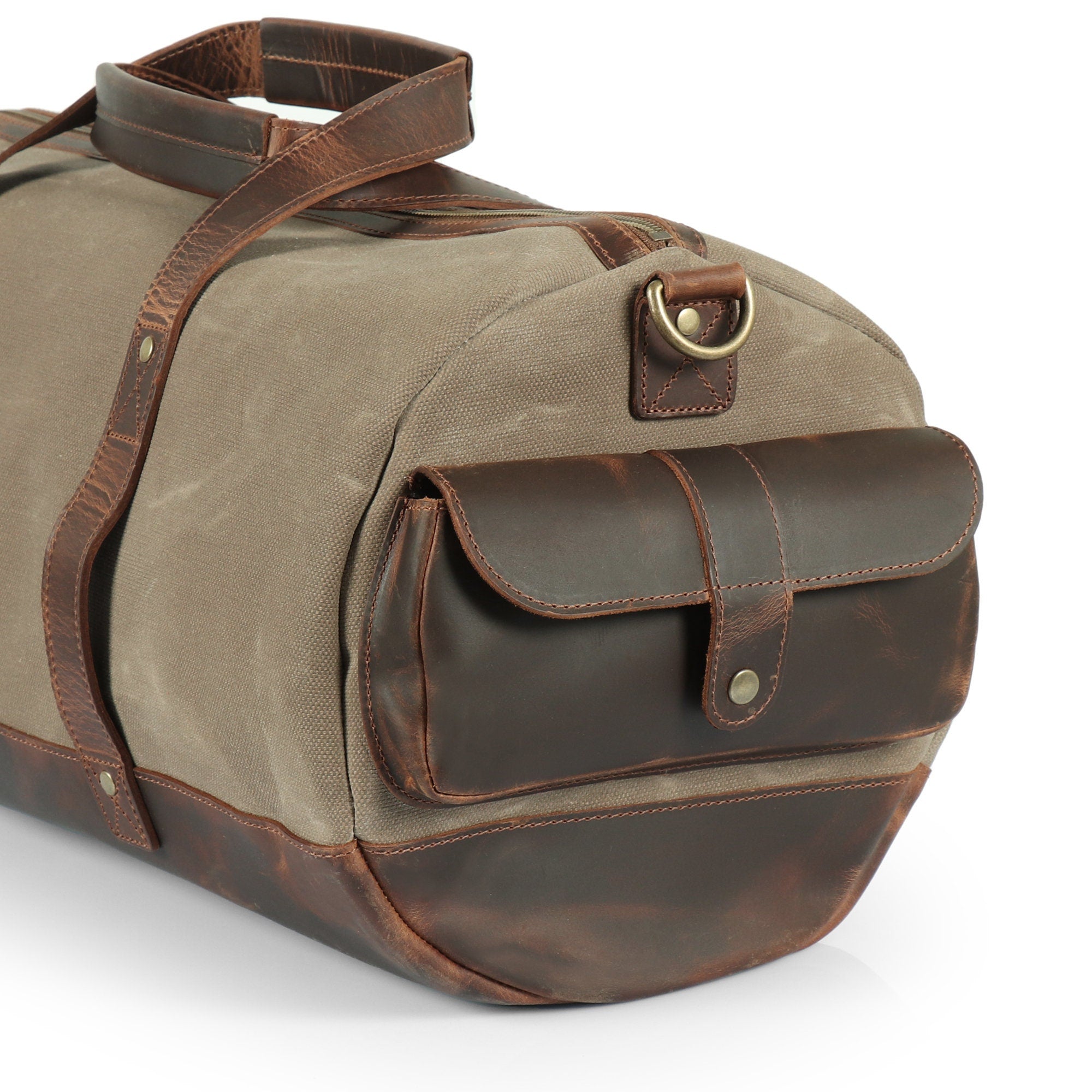 Personalized Handcrafted Top Grain Leather Weekender Bag, High-Quality Durable Canvas Travel Bag, Retro Style Duffel Bag for Men or Women
