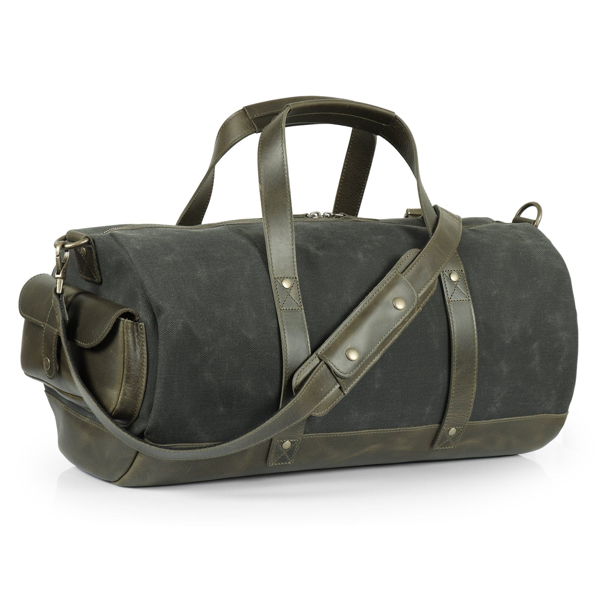 Personalized Handcrafted Top Grain Leather Weekender Bag, High-Quality Durable Canvas Travel Bag, Retro Style Duffel Bag for Men or Women