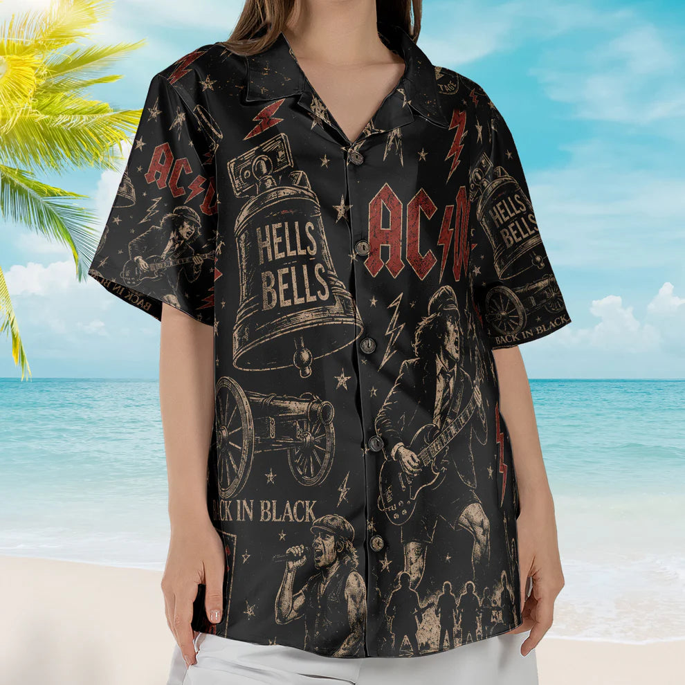 Hawaiian Shirt – Angus Young Classic Rock Fan Gift Hard Rock Legend Beach Shirt Acd1