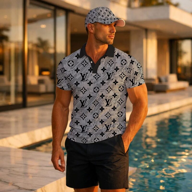 L.v | Signature Men Polo And Baseball Cap Mn-pc-026